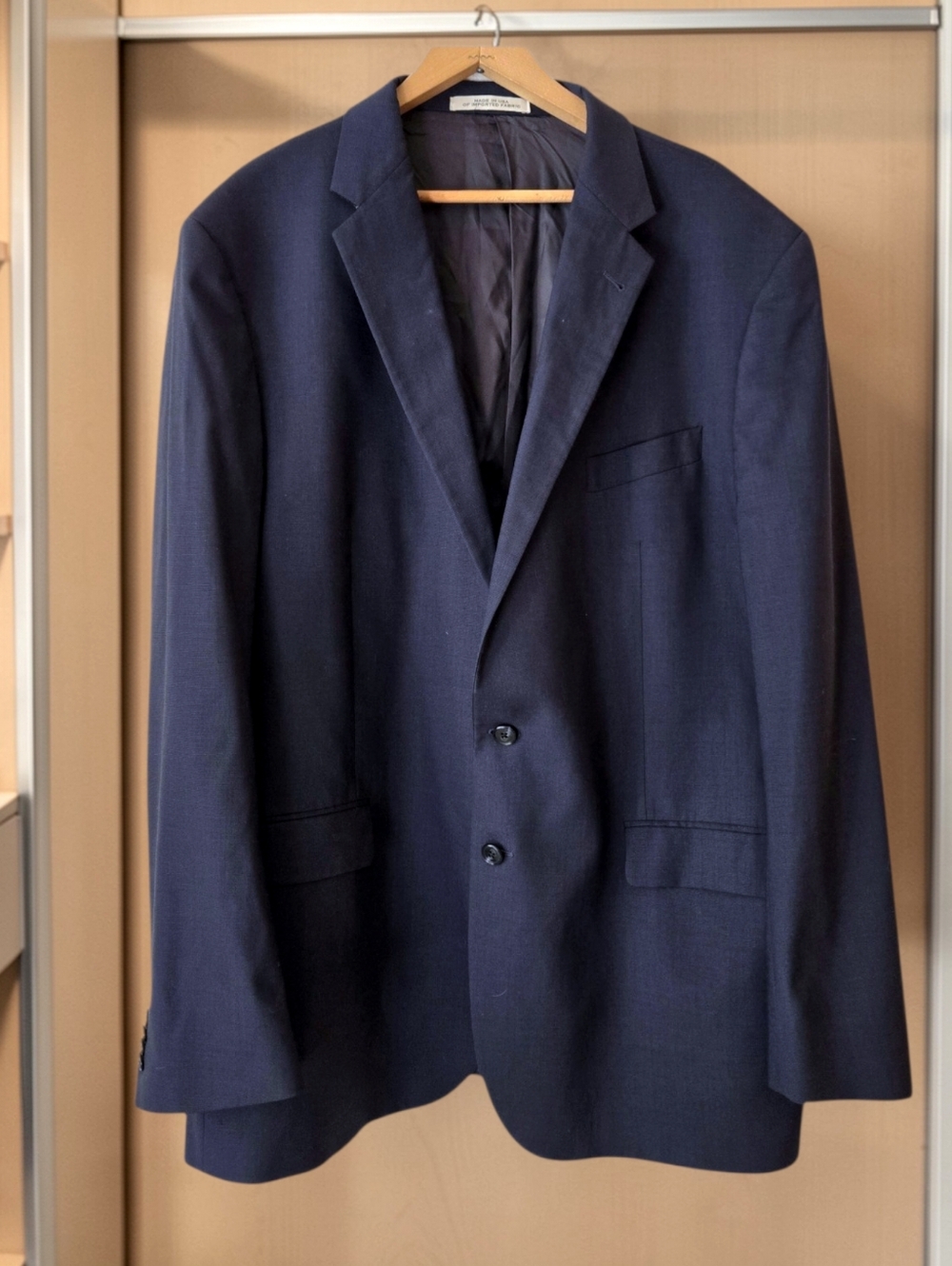 Joseph Abboud Blazer Marzotto Super 100s Wool Dark Blue 46L Classic / NWOT
